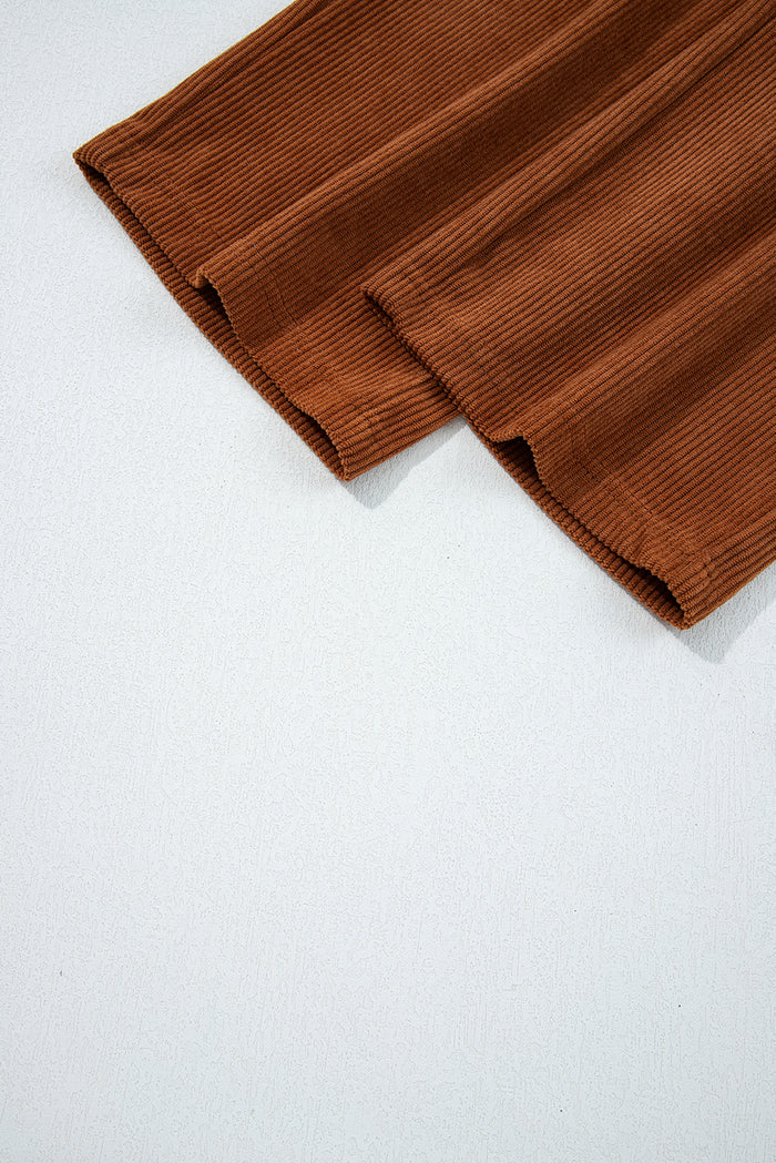 Dearlove Chestnut Drawstring Elastic Waist Casual Corduroy Pants