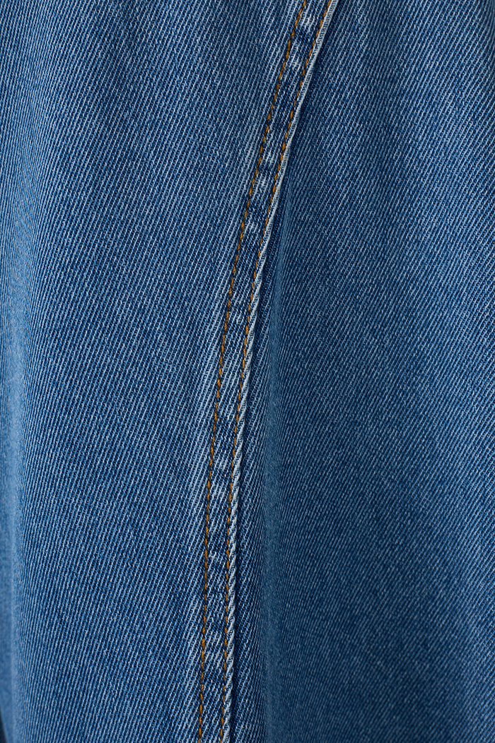 Denim Pockets Belt Loops Flared Pants_7