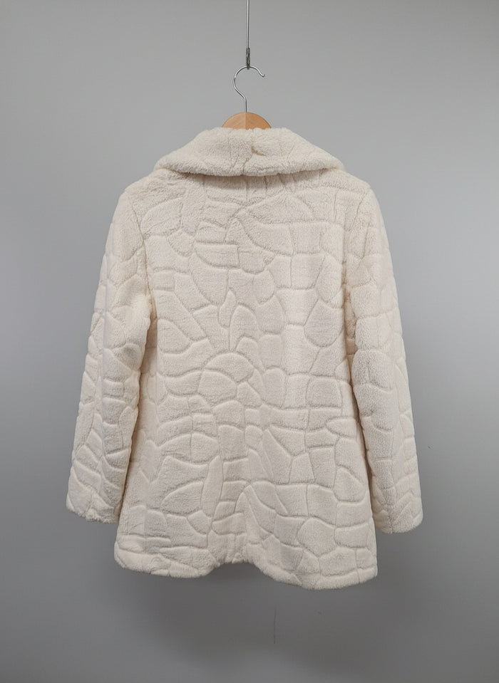 Dennis by Dennis Basso Ladies Cream Faux Fur Jacket Size M