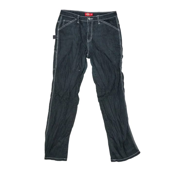 Dickies Women's High Waisted Carpenter Jeans - 7/28, Medium - Army & Outdoors - Jeans
