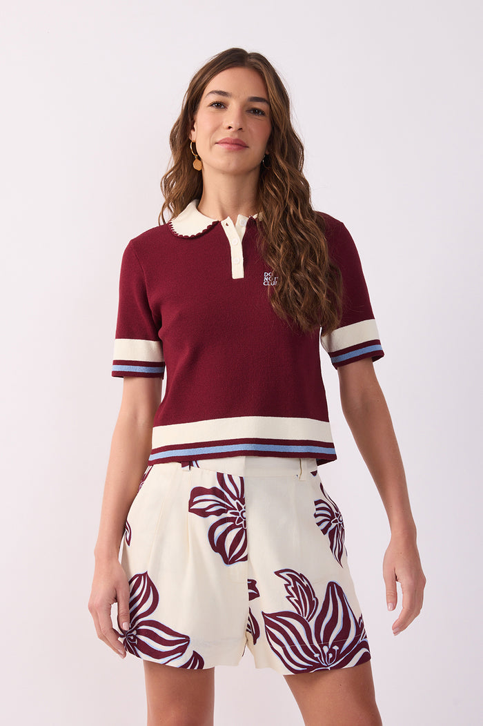 Do Nothing Embroidered Tricot Polo Shirt_2