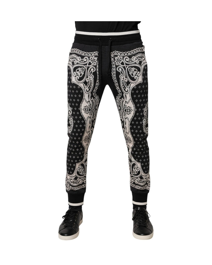 Dolce & Gabbana Black Cotton Bandana Jogger Sweatpants Pants