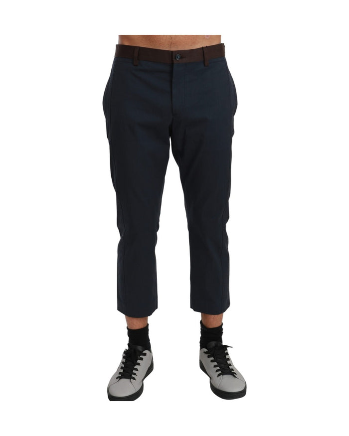 Dolce & Gabbana Brown Stripes Cropped Trousers Pants