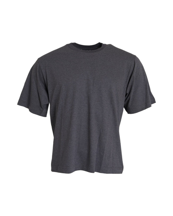 Dolce & Gabbana Gray Cotton Round Neck Short Sleeve T-shirt