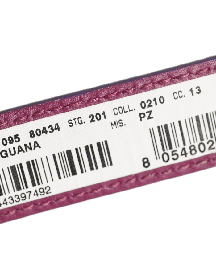 Dolce & Gabbana Purple Textured Leather Gold Buckle Belt Strap Bracelet