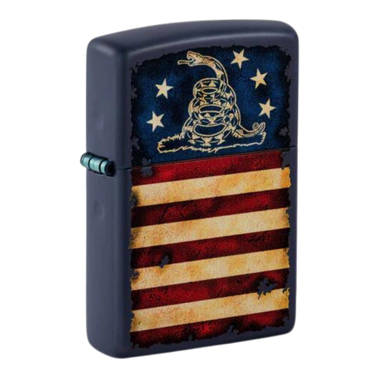 Don't Tread On Me Navy Matte Zippo