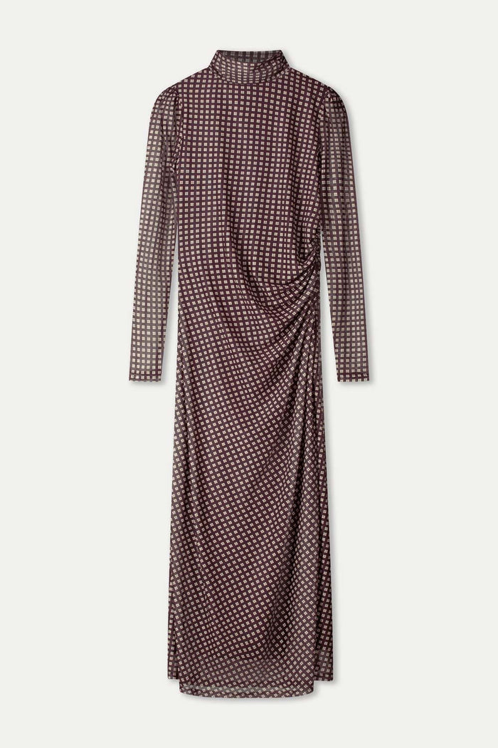POM Amsterdam Dresses DRESS - Amber Check Brown