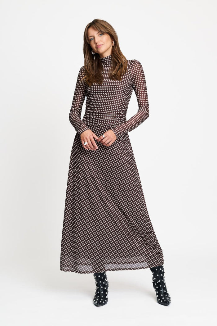 POM Amsterdam Dresses DRESS - Amber Check Brown