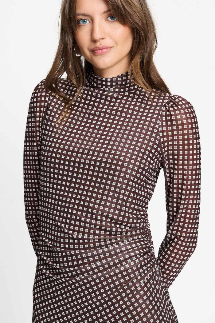 POM Amsterdam Dresses DRESS - Amber Check Brown