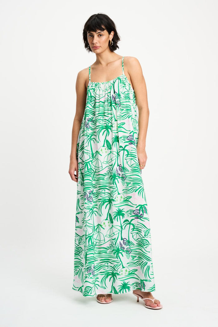POM Amsterdam Dresses Green / 34 DRESS - Beach Vibes
