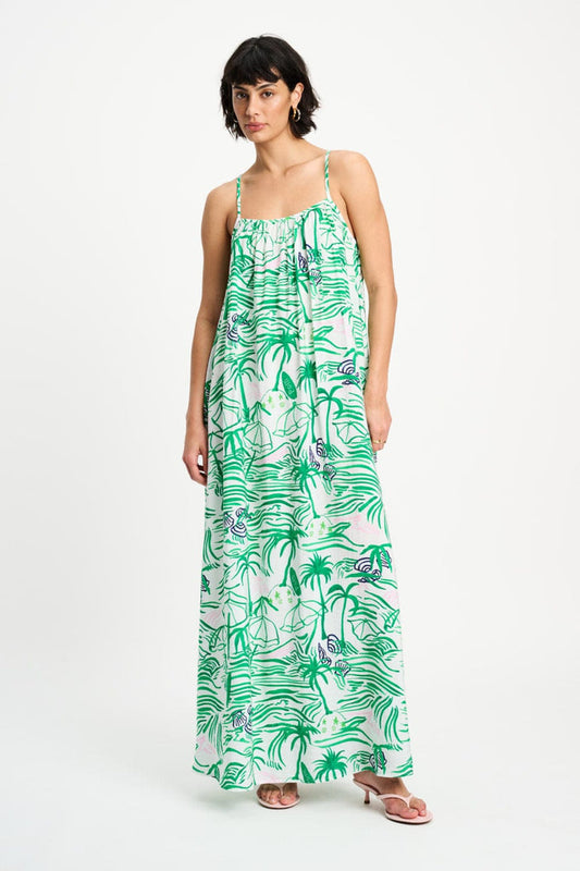 POM Amsterdam Dresses Green / 34 DRESS - Beach Vibes