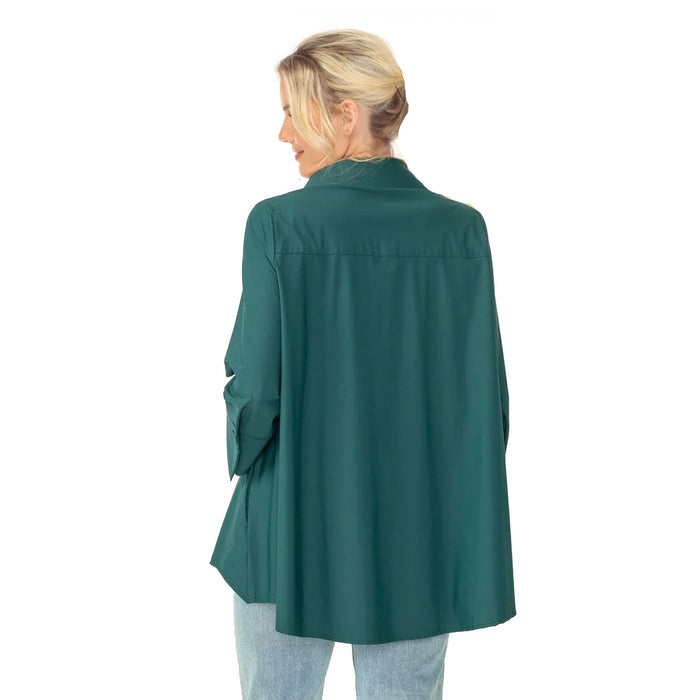 Easy Swing Shirt with Pockets in Green - 3778B-HNT
