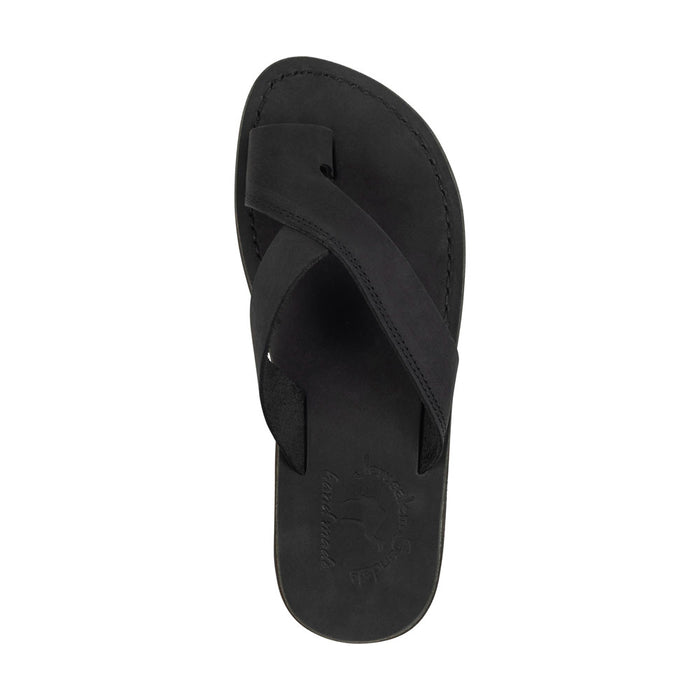 Echo - Asymmetrical Toe Loop Sandal | Black Nubuck