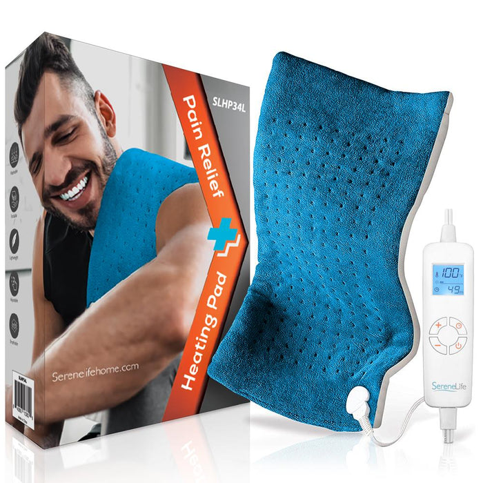 Electric Heating Pad - Instant Relief, 6 Heat Settings, Soft Coral Fleece