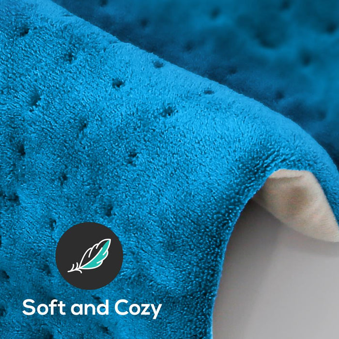 Electric Heating Pad - Instant Relief, 6 Heat Settings, Soft Coral Fleece