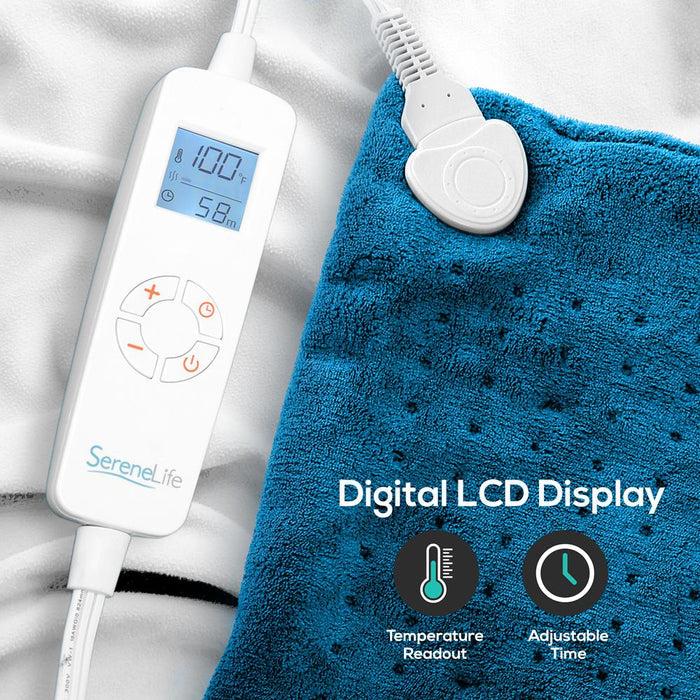 Electric Heating Pad - Instant Relief, 6 Heat Settings, Soft Coral Fleece