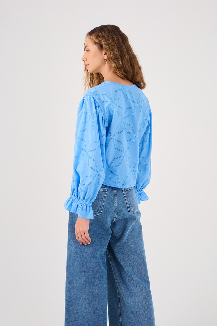 Emb. Tie Front Blouse_6