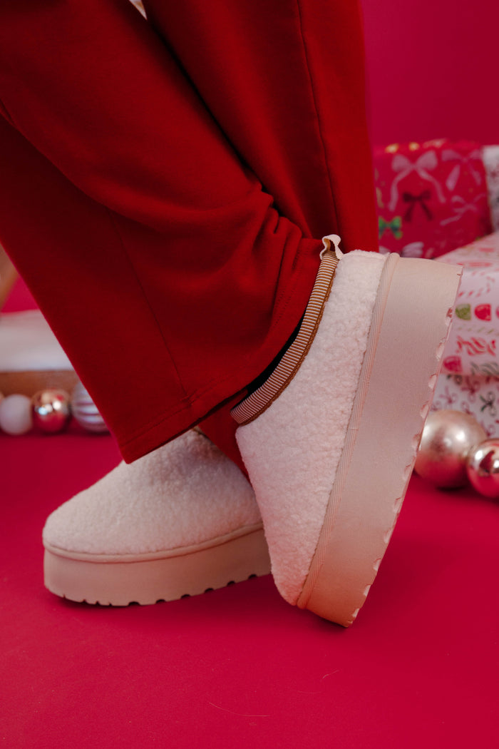 Sherpa Platform Slippers- Sherpa Platform Shoes