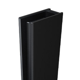 EXTENDED U channel aluminium - Matt Black, Deep Shower Screen Wall Channel - Image 1