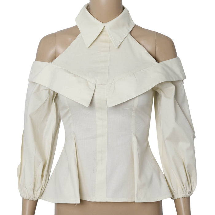 Fabrosanz: Cream Open Shoulder Blouse