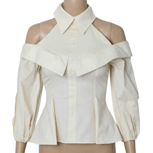 Fabrosanz: Cream Open Shoulder Blouse