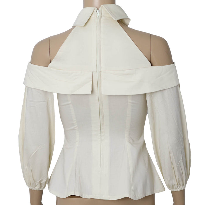 Fabrosanz: Cream Open Shoulder Blouse