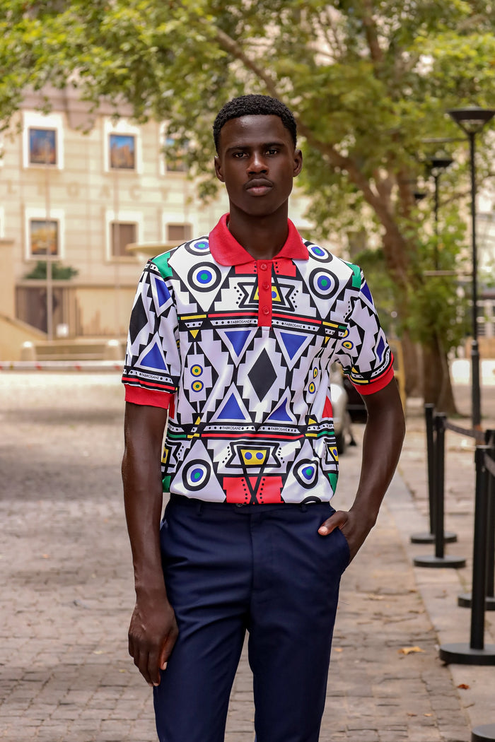 Fabrosanz: Nguni print Golf Shirt