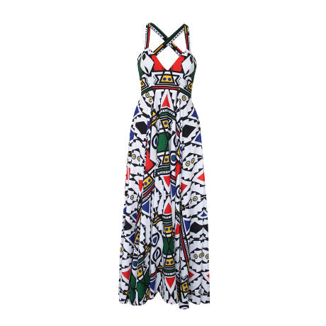 Fabrosanz: Red Nguni Print Maxi dress