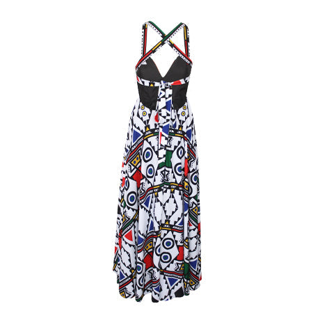 Fabrosanz: Red Nguni Print Maxi dress