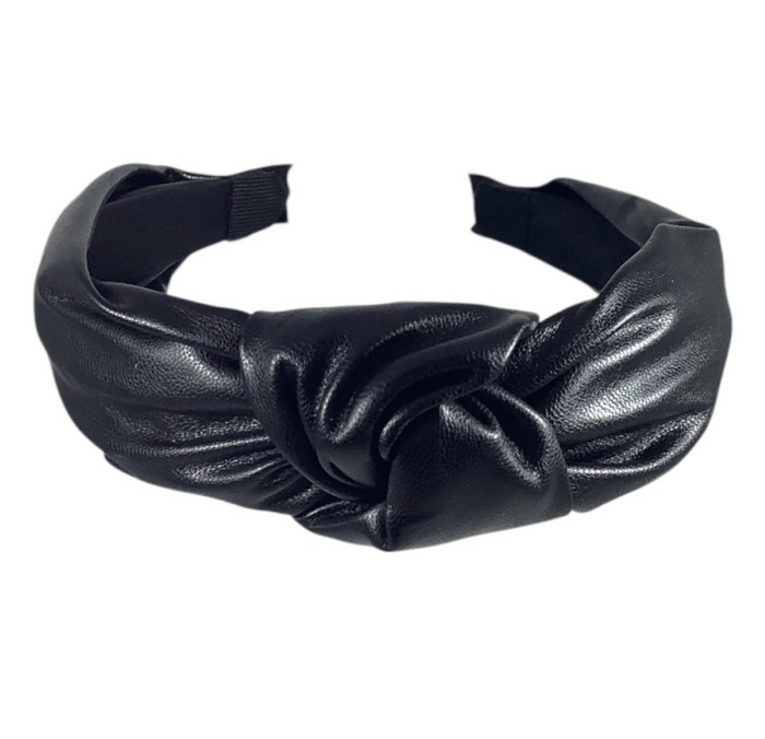 Faux Leather Knotted Headband