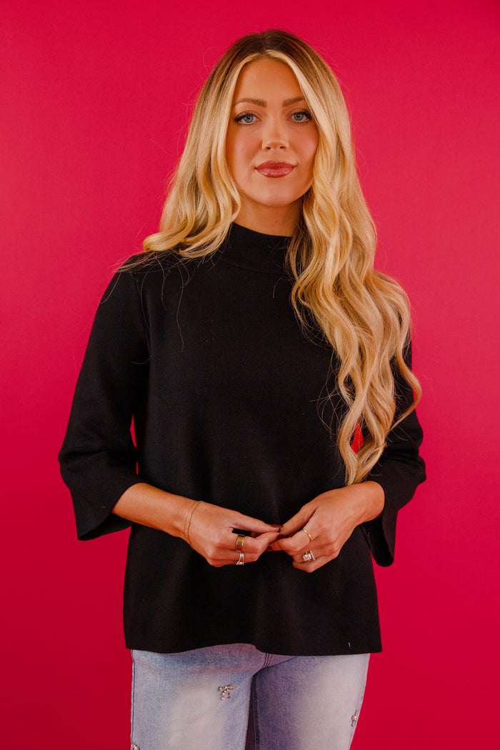 FINAL SALE: Being Polite Sweater-Black
