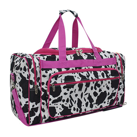 !FINAL SALE! Black Cow Hot Pink NGIL Canvas 23" Duffle Bag
