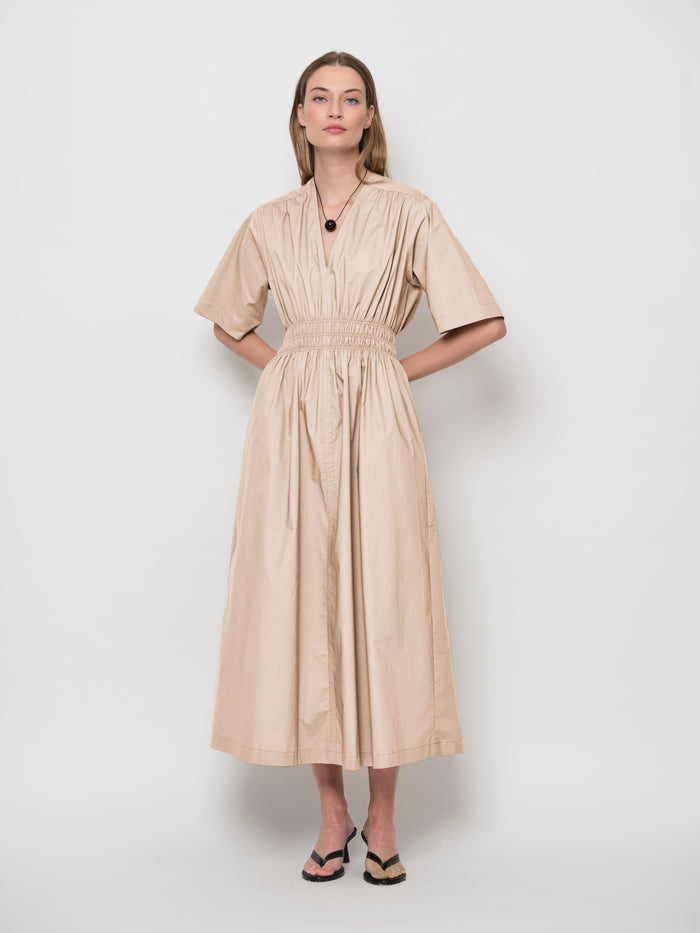 Fit-And-Flare Smock Dress