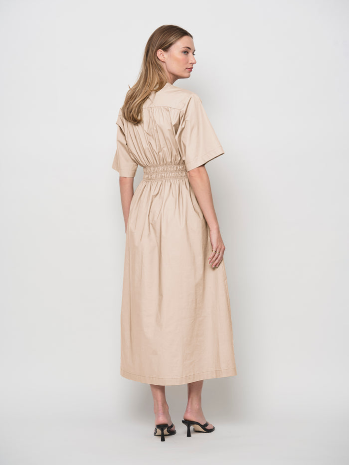 Fit-And-Flare Smock Dress