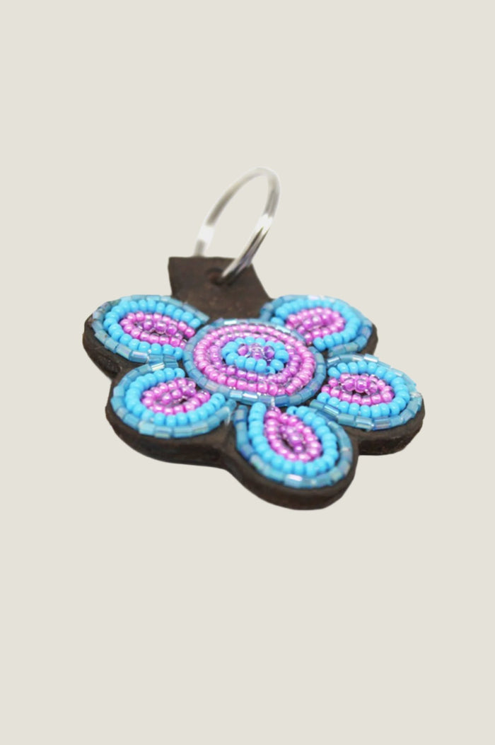 Flower Keyring | Turquoise/Pink - Aspiga