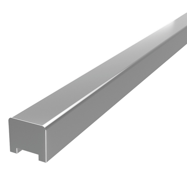 Frameless shower aluminium rectangular water bar, floor seal - Chrome / Polished - Image 1