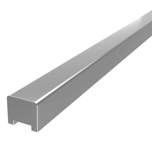 Frameless shower aluminium rectangular water bar, floor seal - Chrome / Polished - Image 1