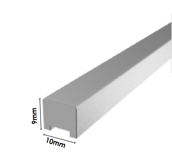 Frameless shower aluminium rectangular water bar, floor seal - Chrome / Polished - Image 2