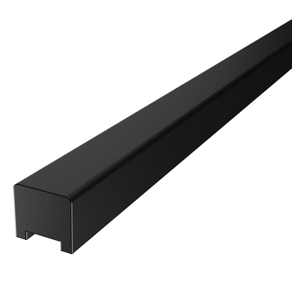 Frameless shower aluminium Square water bar, floor seal - Black Anodised - Image 1