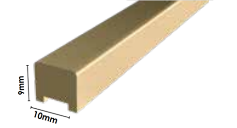 Frameless shower aluminium square water bar, floor seal - Brushed Brass/Gold Anodised - Image 2
