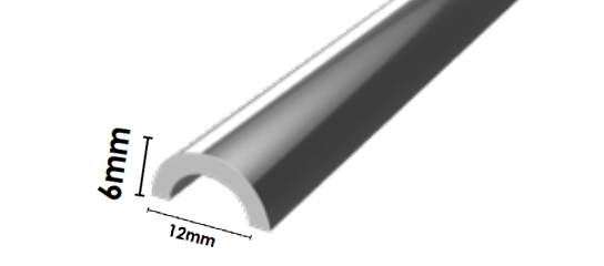Frameless shower aluminium water bar, floor seal - Chrome / Polished - Image 3