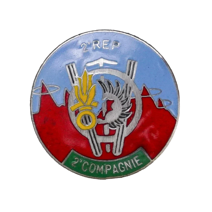 French Foreign Legion 2nd Foreign Parachute Regiment, 2nd Company Badge - French Army Surplus - Flags, Badges & Insignia
