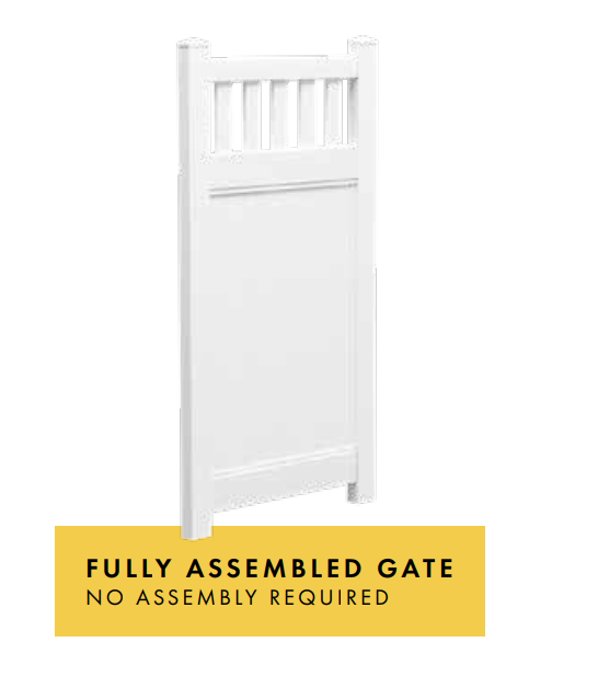 Full privacy PVC gate with Slat top, 1000MM WIDE 1800MM HIGH, - Image 2