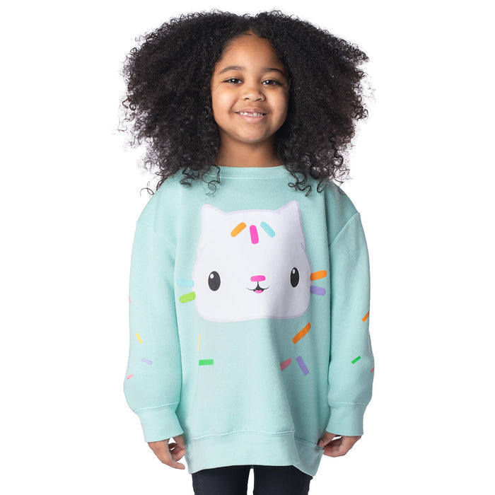 Gabby's Dollhouse Youth Crewneck Sweatshirt of Cakey Cat