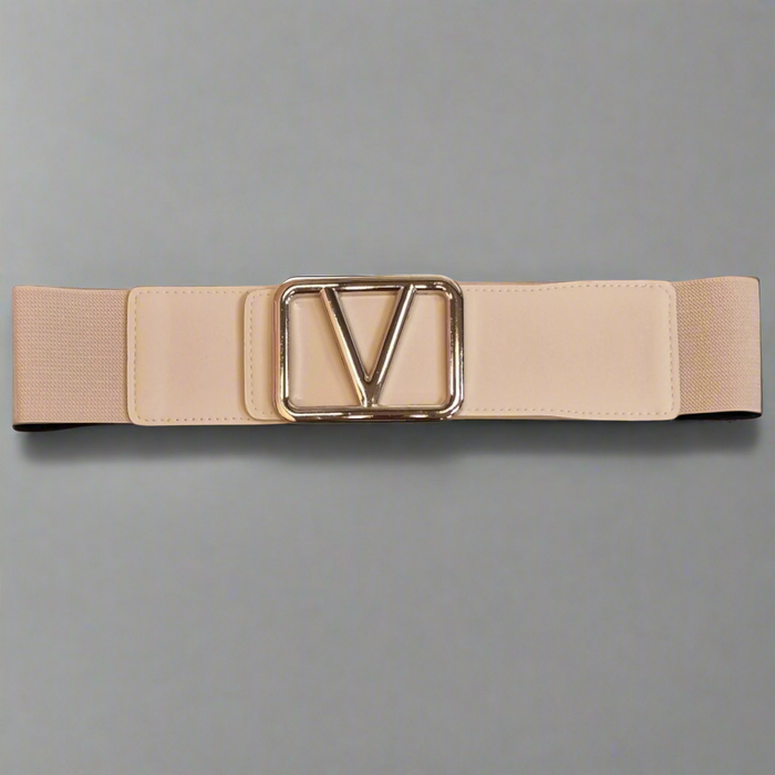 Galentino Stretch Belt Beige/Silver