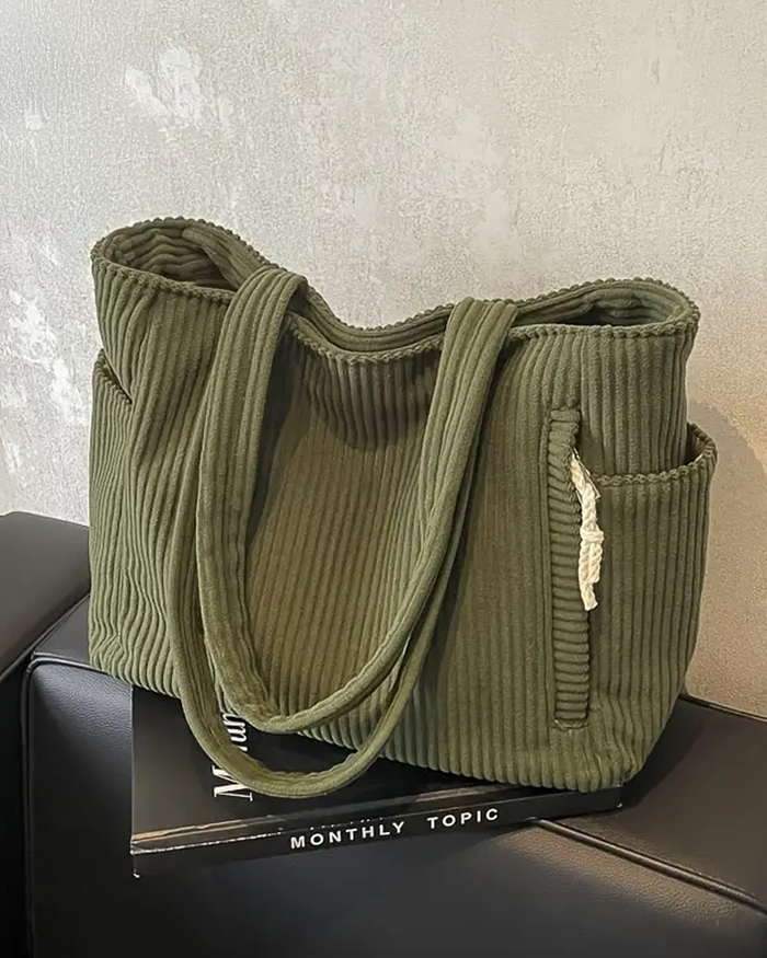 Gisara - Sac fourre-tout côtelé avec détail en corde