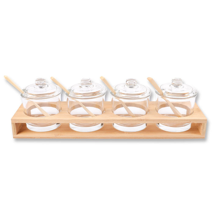 Glass & Bamboo 4Pc Serving Set  328785