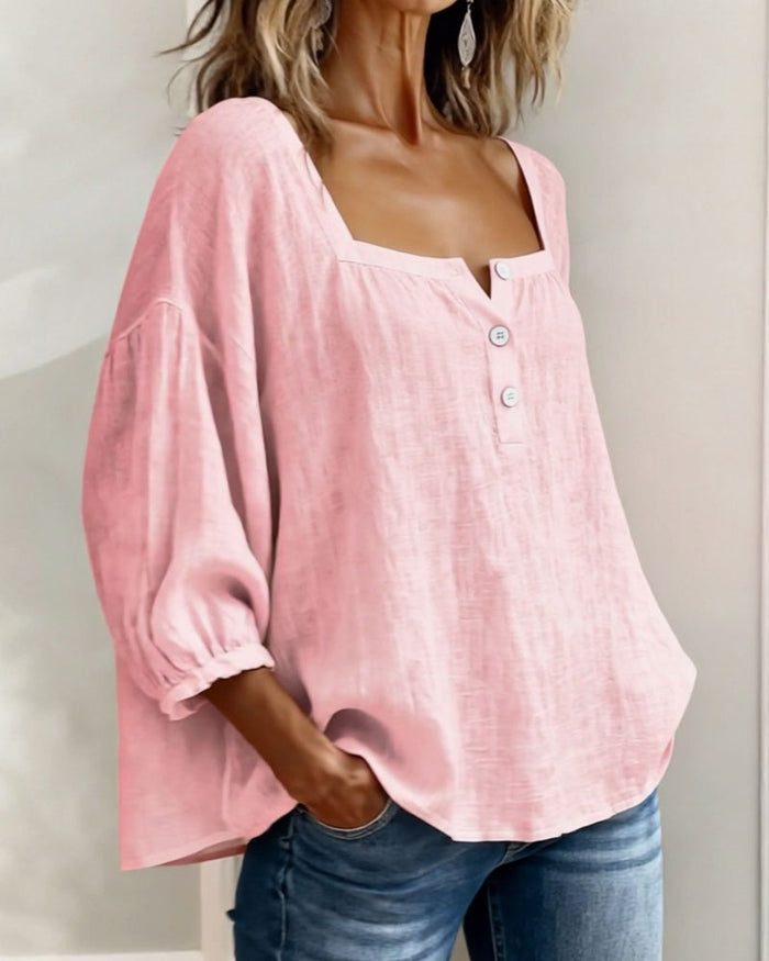 Glyressa - Blouse Femme Élégante à Col Carré