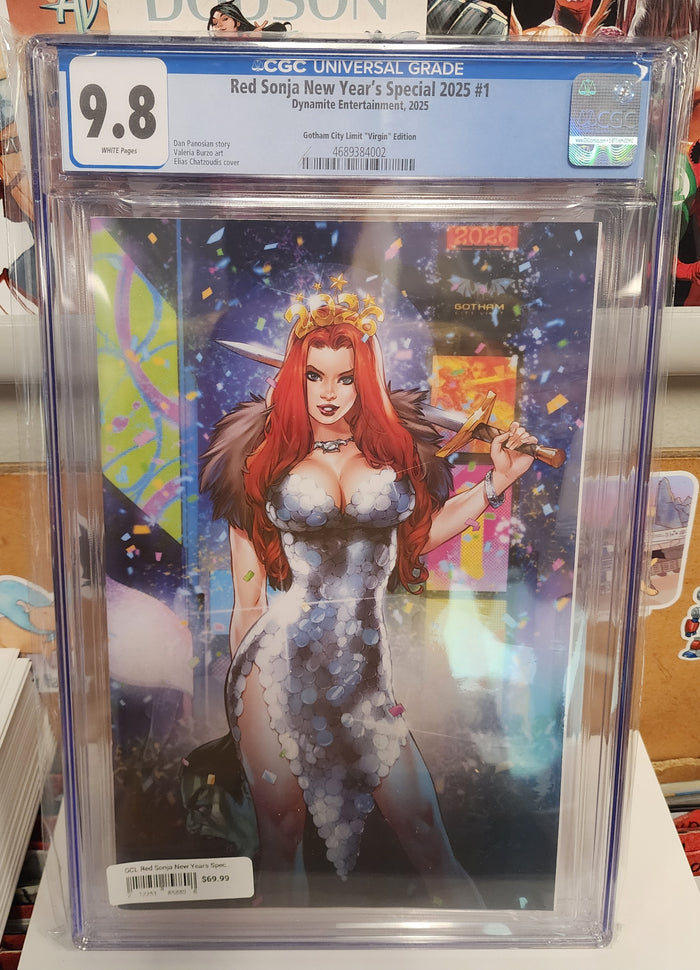 GOTHAM CITY LIMIT ELIAS CHATZOUDIS RED SONJA NEW YEARS SPECIAL 2025 #1 VIRGIN EXCLUSIVE CGC 9.8