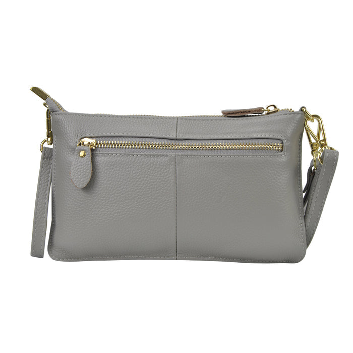 Gray NGIL Genuine Leather Wristlet Crossbody Bag